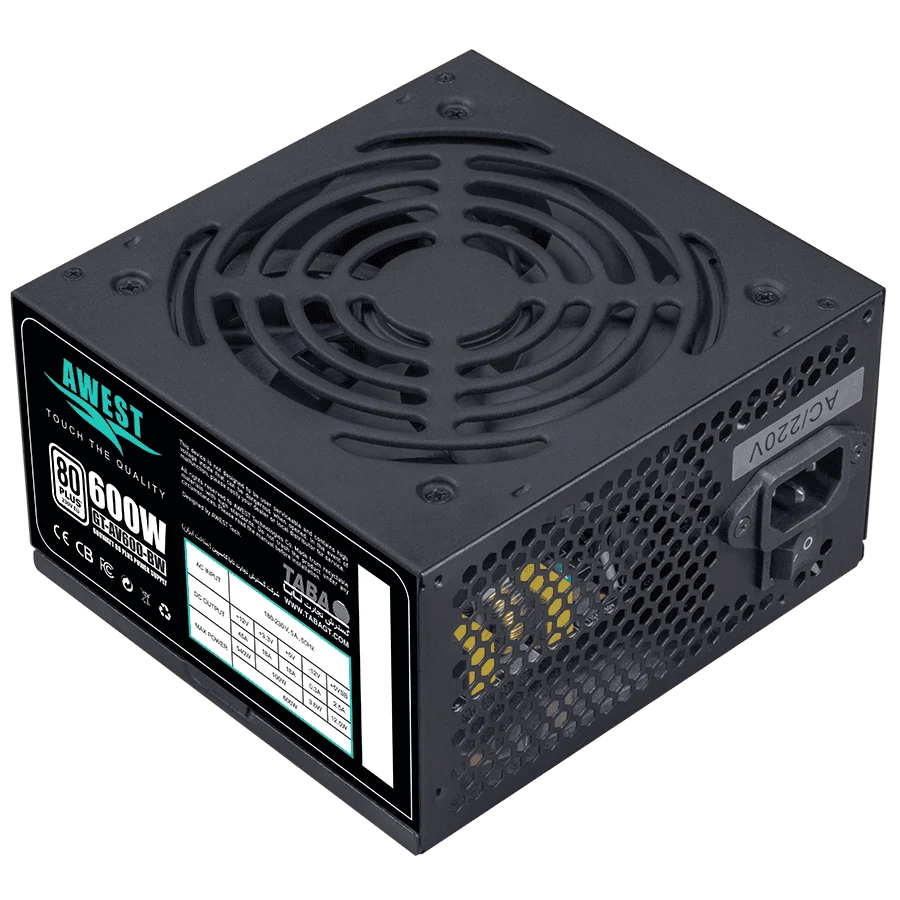 پاور کیس AWEST AV600-BW STOCK 600W