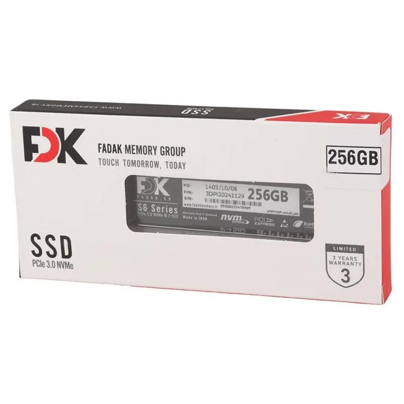 حافظه SSD استوک FDK S6 Series 256GB M.2 NVMe PCIe 3.0
